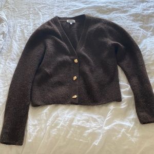 & other stories wool cardigan with strawberry buttons